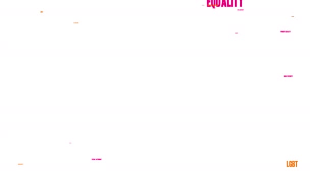Women Rights Word Cloud Black Background — Video Stock