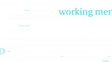 Bellek DEHB kelime bulut beyaz bir arka plan üzerinde çalışma.