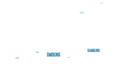 Beyaz bir arka plan bağımlılığı word cloud.