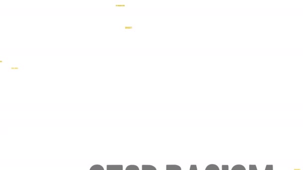 Stop Rassismus Wortwolke Auf Weißem Hintergrund — Stockvideo