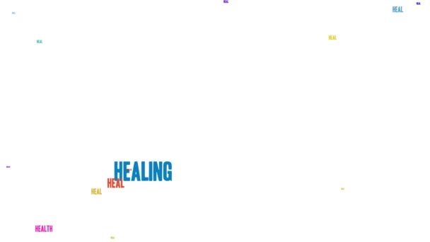 Healing Word Cloud White Background — Stock Video