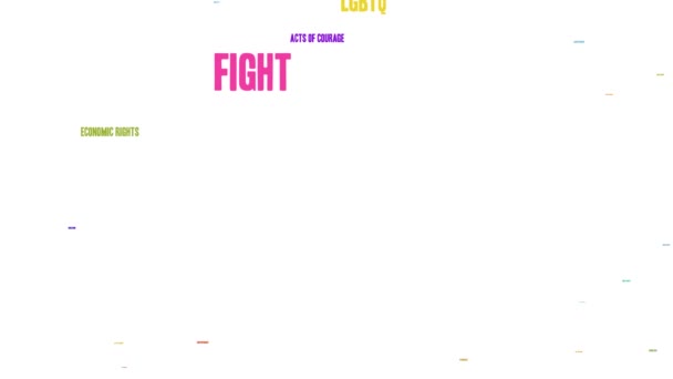 Women Rights Fight Word Cloud White Background — Video