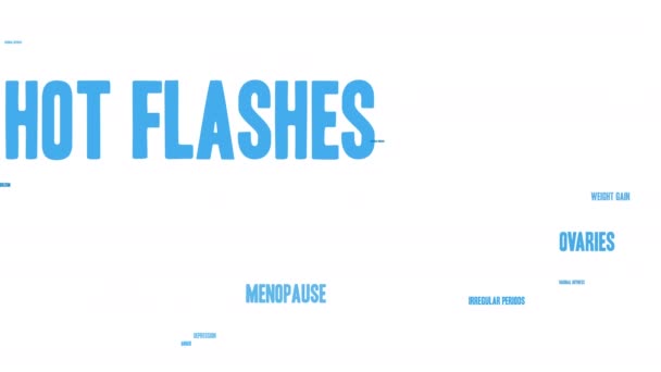 Hot Flashes Word Cloud White Background — Stock Video