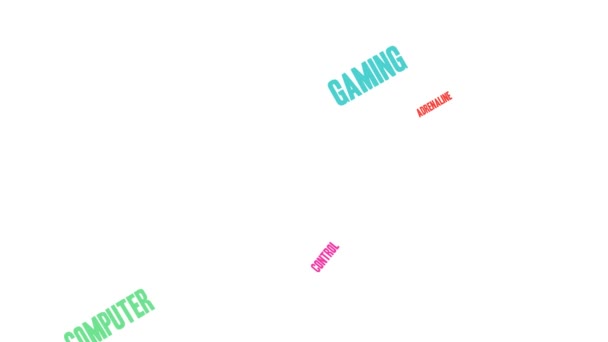 Beyaz Bir Arka Plan Üzerinde Video Oyunu Kelime Bulutu — Stok video