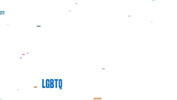 Lgbtq Nuvem Palavras Fundo Branco — Vídeo de Stock