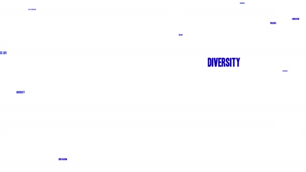 Nenhum Racismo Animado Nuvem Palavras Fundo Branco — Vídeo de Stock