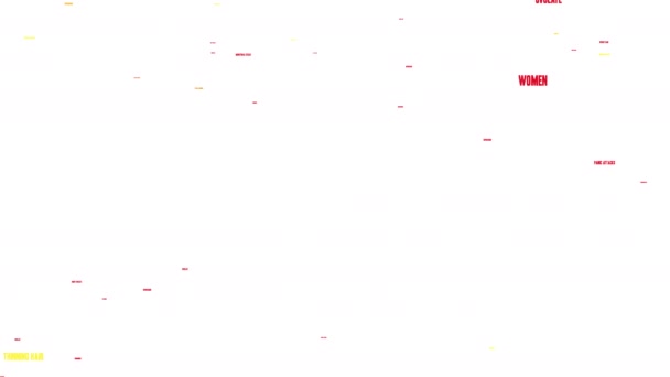 Горячие Вспышки Анимированное Облако Слов Белом Фоне — стоковое видео