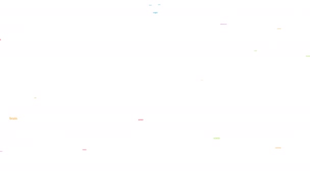 Компульсивное Анимированное Облако Слов Сдвг Белом Фоне — стоковое видео