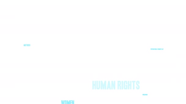 8. března Mezinárodní den žen animované slovo mrak na bílém pozadí.
