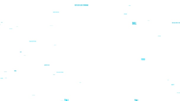 Fibro Fog Анимированное Облако Слов Белом Фоне — стоковое видео