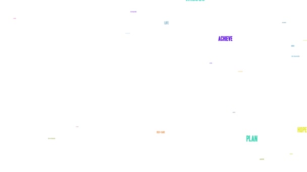 Réalisation nuage de mots animés sur un fond blanc .