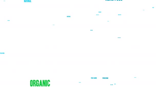 Organic Animated Word Cloud White Background — Stock Video