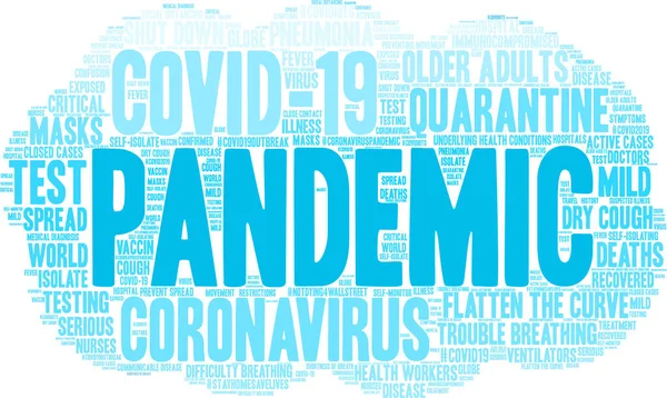 Awan Kata Pandemic Pada Latar Belakang Putih - Stok Vektor