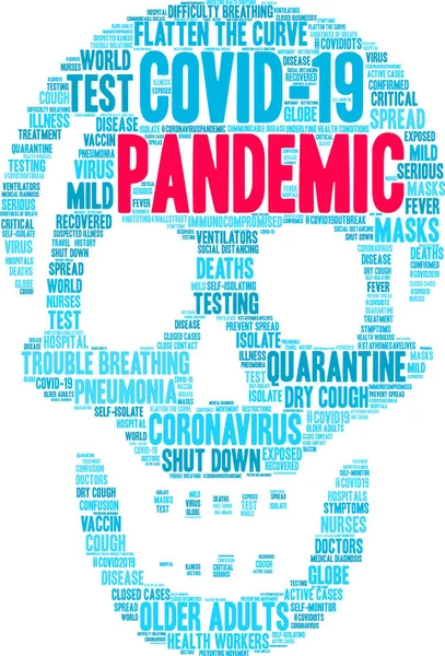 Pandemische Wortwolke Auf Weißem Hintergrund — Stockvektor