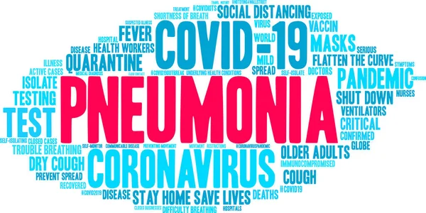 Пневмонія Від Coronavirus Слово Хмара Білому Тлі — стоковий вектор