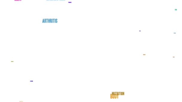 白色背景上的动画的炎症词云 — 图库视频影像