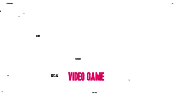 Video Game Nube Palabras Animadas Sobre Fondo Blanco — Vídeo de stock