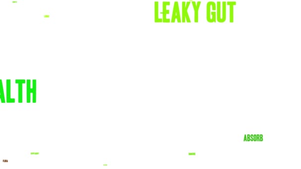 Gut Health Animated Word Cloud White Background — Stock Video