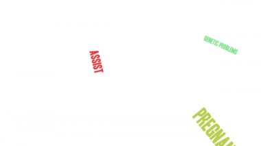 Vitro Döllenme 'de beyaz arkaplanda kelime bulutu canlandırıldı.