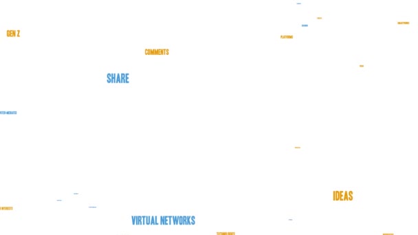 Animierte Wortwolke Den Sozialen Medien Auf Weißem Hintergrund — Stockvideo
