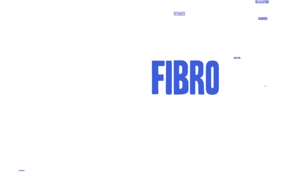 Fibro Animated Word Cloud White Background — Stock Video