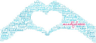 Beyaz bir arkaplanda farkındalık kelimesi bulutu. 