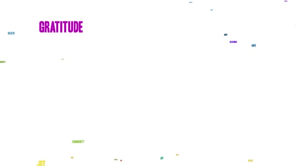 Благодарность Анимированное Облако Слов Белом Фоне — стоковое видео