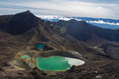 Tongariro Alp geçiş zümrüt göller