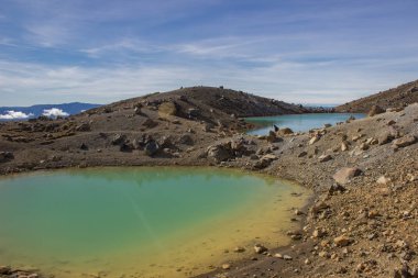 Tongariro Alp geçiş zümrüt göller