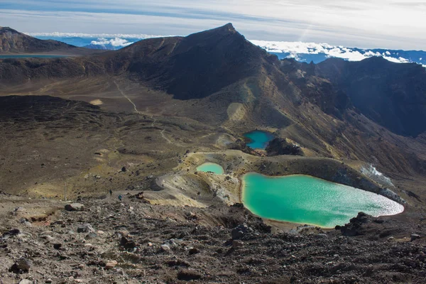 Smaragdzöld tavak alpesi Tongariro átlépése — Stock Fotó