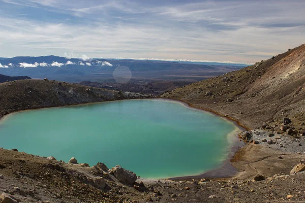 Lagos esmeralda del cruce alpino Tongariro — Foto de Stock