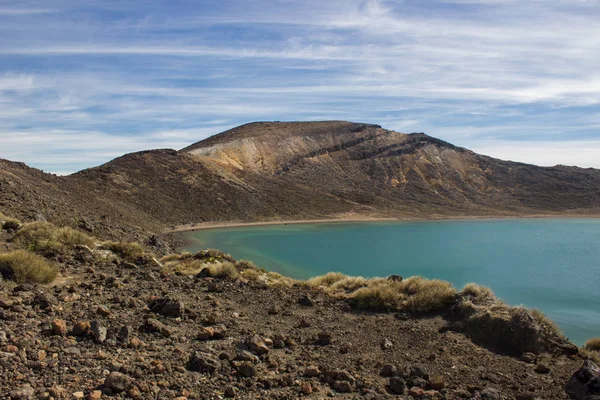 Blue lake van tongariro alpine crossing — Stockfoto