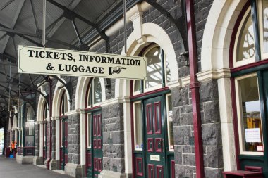 Sign on Dunedin railway station clipart