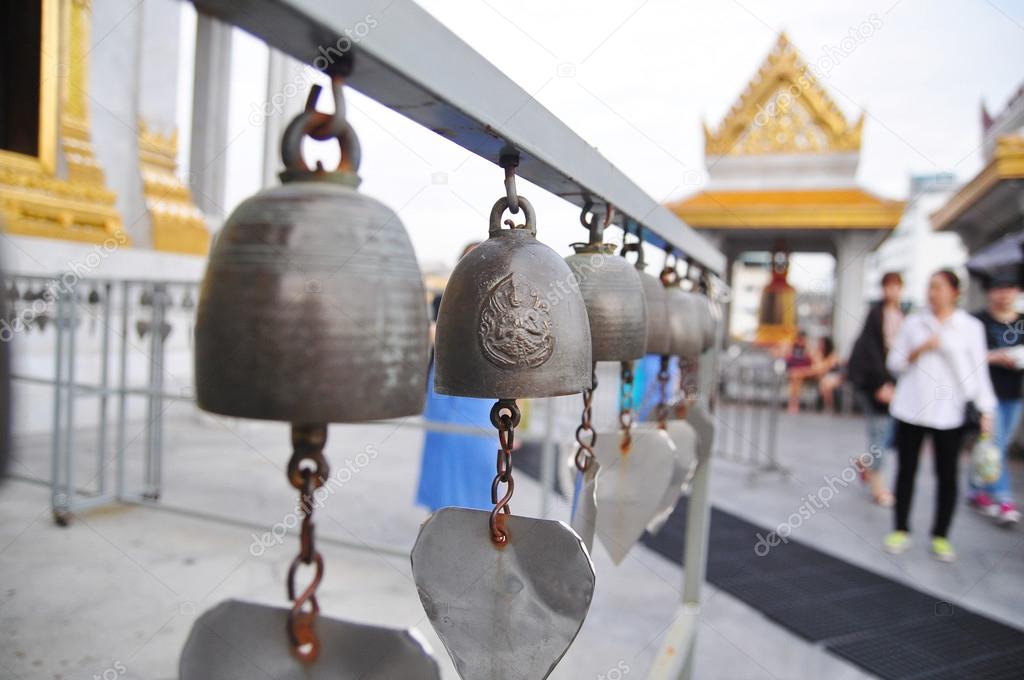 Bells of reincarnation or Samsara in a pagoda in Thailand