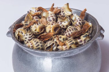 Steamed snails in restaurant clipart