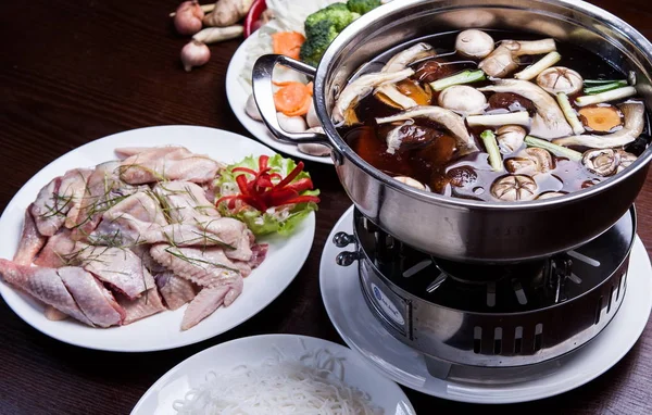 Special hot pot of chicken in china — Stock Photo, Image
