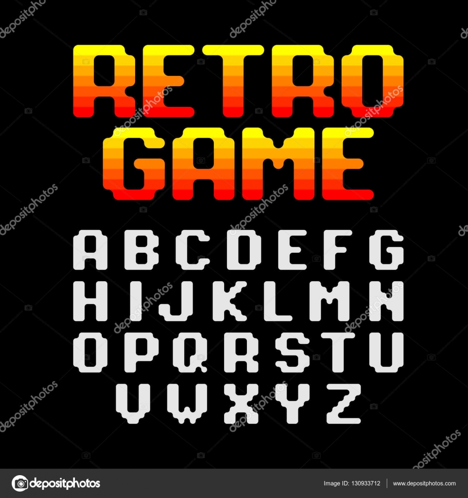 Video game pixel font set — Stock Vector © Alhovik #130933712