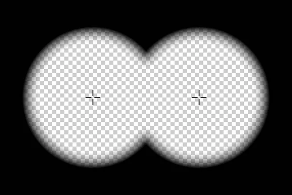 Binoculars view with measurement marks on transparent background, vector  illustration - Stock Image - Everypixel