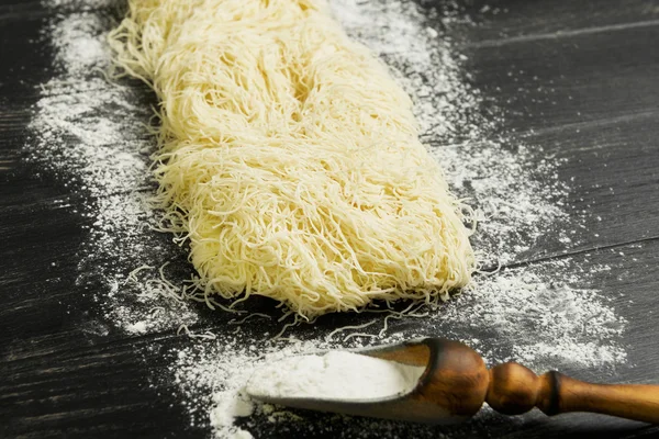 Dough thin threads for cooking — Stockfoto