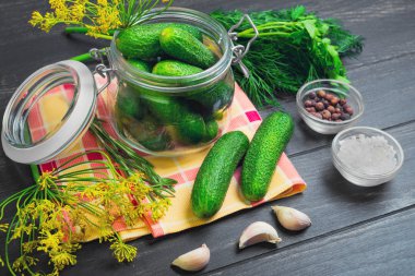 Pickling fresh homemade cucumbers