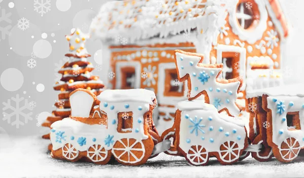 Rozmanité vánoční perníkové koláčky Stock Snímky