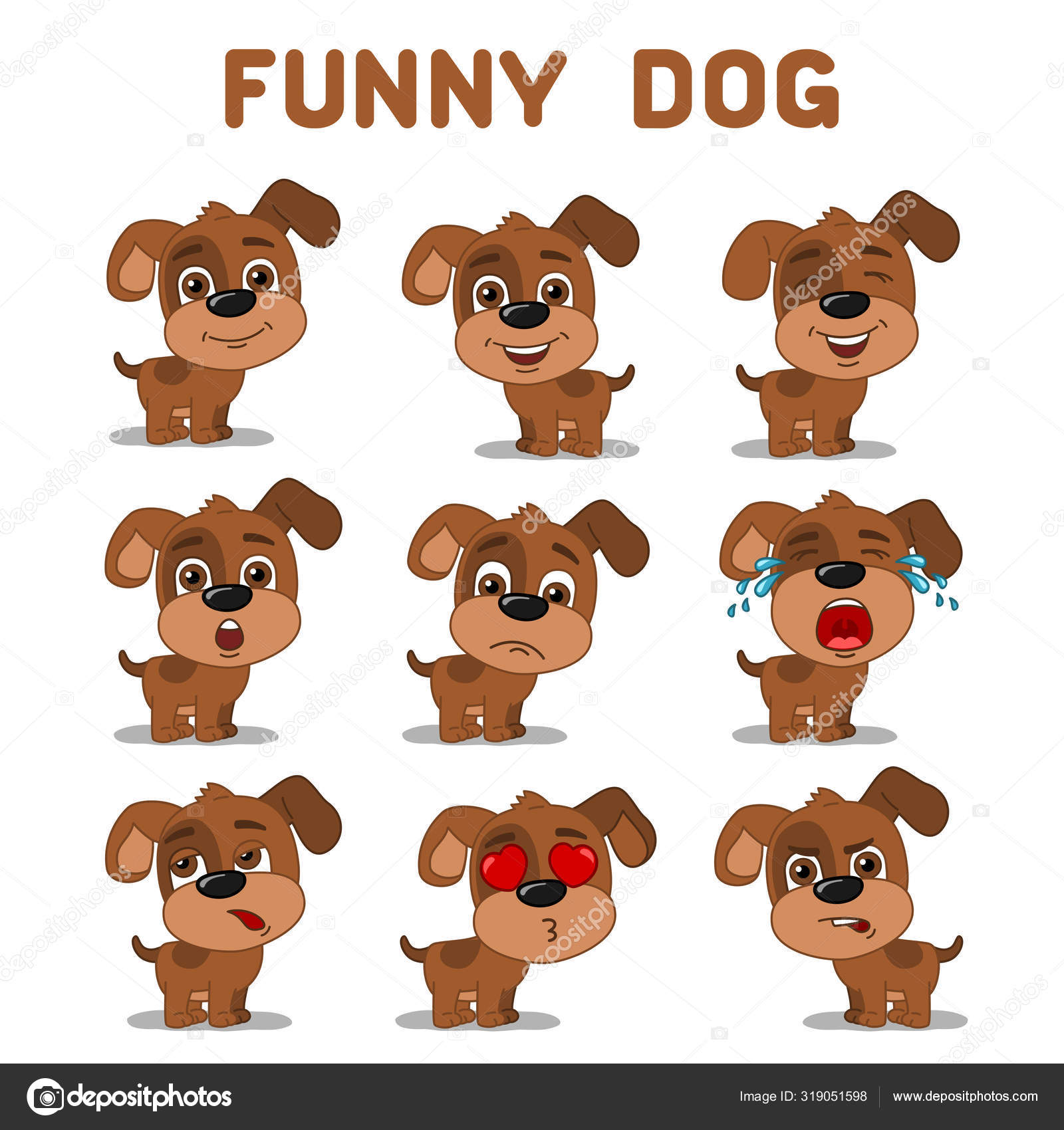 Set Charming Cartoon Characters Dogs Different Pose Emotion Expression Stock Vector Image by ©dmitriy_d #319051598 Set Charming Cartoon Characters Dogs Different Pose Emotion Expression Stock Vector Image by ©dmitriy_d #319051598