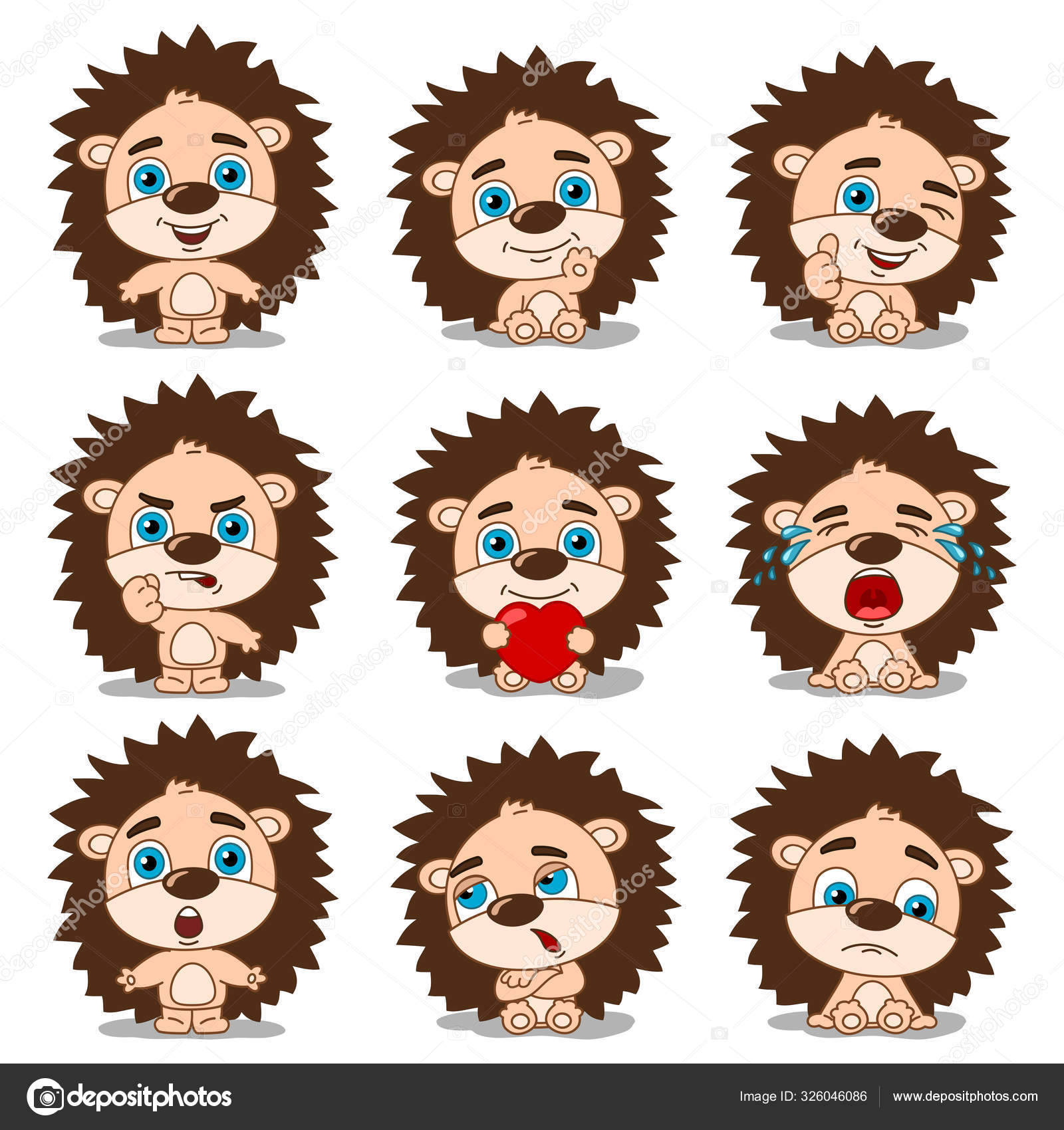 Set Charming Cartoon Characters Hedgehogs Different Poses Emotions Stock Vector Image by ©dmitriy_d #326046086 Set Charming Cartoon Characters Hedgehogs Different Poses Emotions Stock Vector Image by ©dmitriy_d #326046086