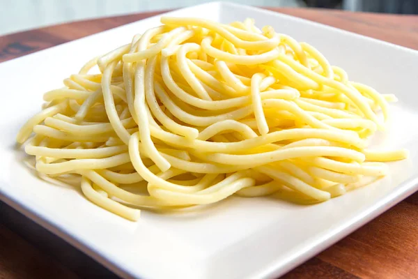 Close-up van de textuur van gekookte spaghetti — Stockfoto