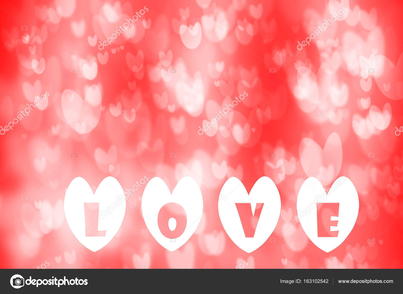 Abstracte Illustratie Hart Bokeh Licht Met Liefde Tekst