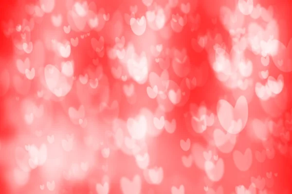 Abstract illustration heart bokeh light on red background — Stock Photo, Image