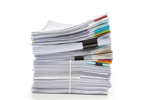 Stack Documents Isolated White Background Documents Pile — Stock Photo, Image