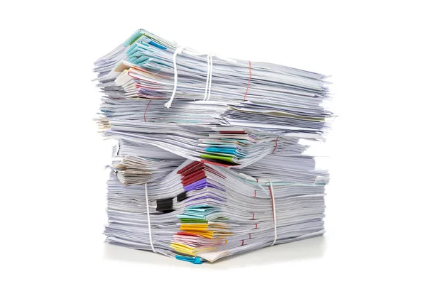 Stack Documents Isolated White Background Documents Pile — Stock Photo, Image