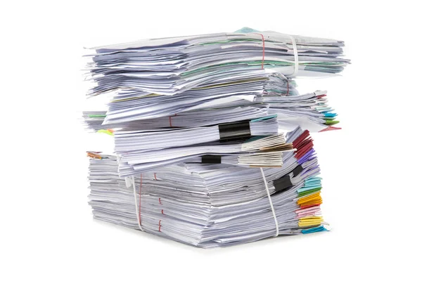 Stack Documents Isolated White Background Documents Pile — Stock Photo, Image