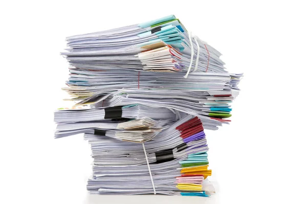 Stack Documents Isolated White Background Documents Pile — Stock Photo, Image